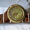 Gargantuan Brown and White Oynx  tambour Clock, 1930's