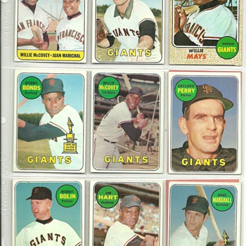 1968-69 Topps Baseball Cards, San Francisco Giants - Baseball
