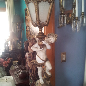 Moreau Spelter Cherub Lamp - Lamps