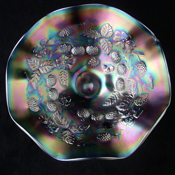 One of the Few Daisy and Plume Blue Candy Dishes Known in the World - Glassware