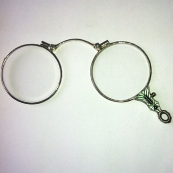 Art deco 935 silver enamel lorgnette. - Accessories