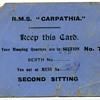 R.M.S. "Carpathia" Soldiers Ticket