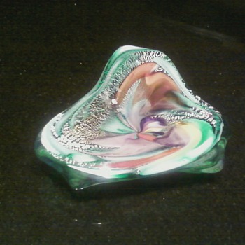 My parents used this heavy glass bowl as an ash tray. - Art Glass