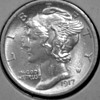 Obverse of Die Clashed 1917-P Winged Liberty Dime
