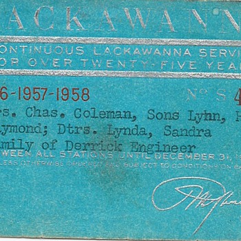 Lackawana SIlver Anniversary RXR Pass