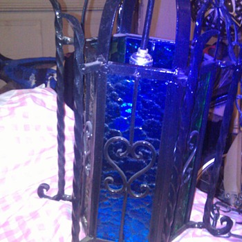 Wrought Iron Lamp of hearts