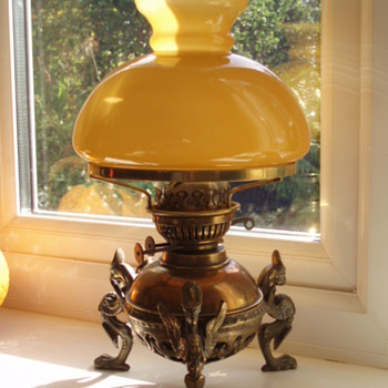 Griffin Brass Oil Lamp