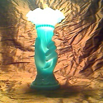 Blue hand vase - Art Glass