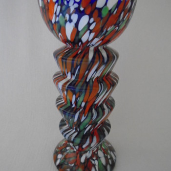 Art Deco Kralik Spatter Glass Vase - Art Glass