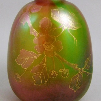Harrach Decorated Rainbow Vase c.1890 - Art Glass