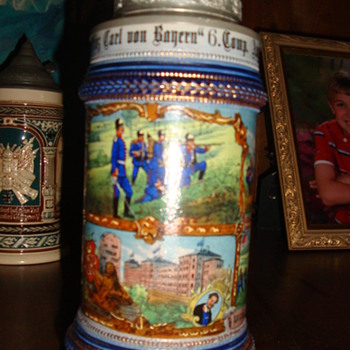 Imperial German Reservist's stein of Unteroffizier Gustav Geiß, 3rd Bavarian Infantry
