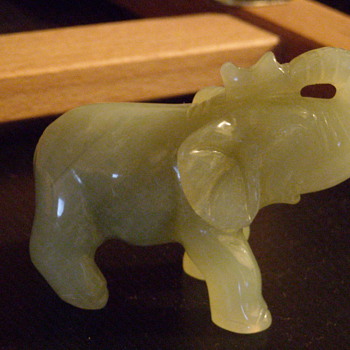 WN Carved Green Elephant - Animals