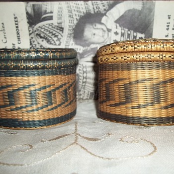 Two Trinket Baskets Purchased in 1946 at Cherokee Reservation in Western North Carolina