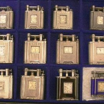 silver clock lighters - Tobacciana