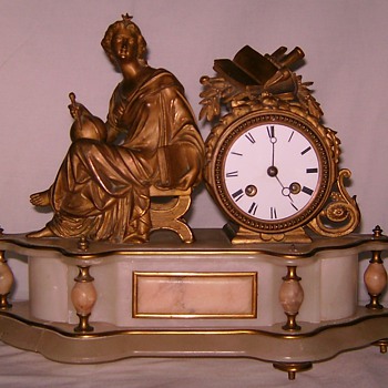 French Ormolu Marble Clock - Clocks