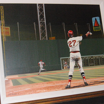 Bill Purdom Oil Painting of Carlton Fisk