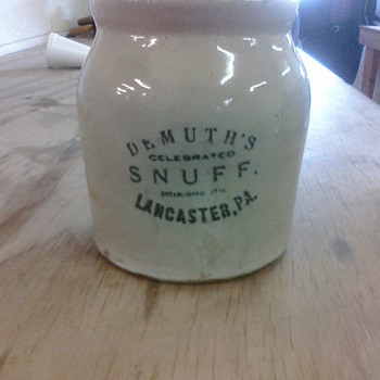My Demuths Tobacco Snuff Jar, Lancaster, PA - Tobacciana