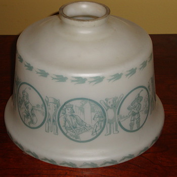German Frosted Glass Mother Goose Lamp Shade
