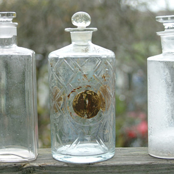 3   antique medicine bottles