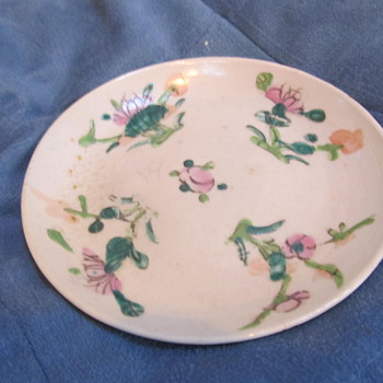 Asian style small ceramic plate and flask-- age? purpose?