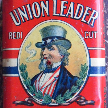 Union Leader Tobacco Tin-Uncle Sam - Tobacciana