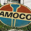 Amoco sign fiberglass with ring and hangers