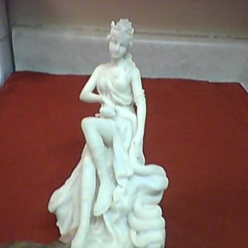 MARBLE RESIN GODDESS AND SERPENT STATUE