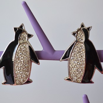 Bulter and Wilson Art Deco Style Clip Earrings - 1980's - Costume Jewelry