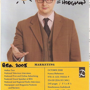 John Hodgman's autograph on book brochure - Books