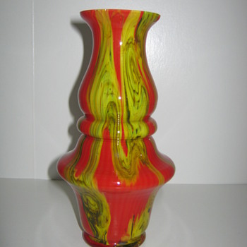 Czechoslovakia Glass Vase Kralik Decor is Kaleidoscope 1920's 30's - Art Glass