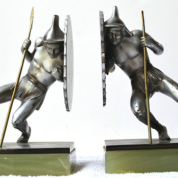J B Hirsch Bookends, Apres' Bruno Zach, Asian Worriors,1930 - Books