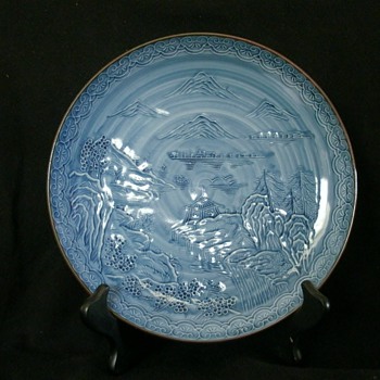 8" ARITA, Sho Chiku Bai platter Hizen kilns Tetsusaburo - Asian