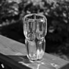 Mystery modernist crystal vase