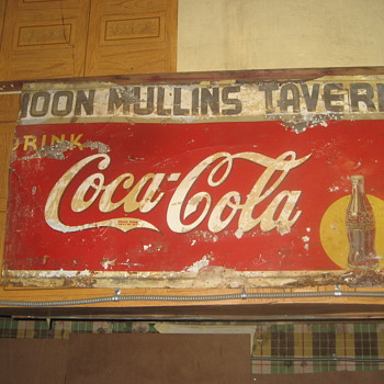 Found this old 1930's metal Coke sign in a neighbors closed up warehouse, 60 x 40 - Coca-Cola