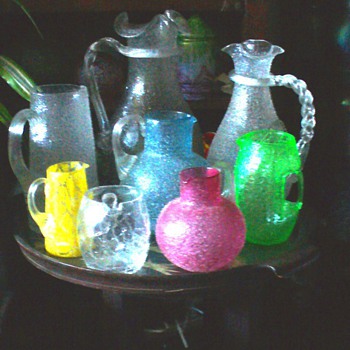 CZECH LOETZ AND  KRALIK PITCHERS  - Art Glass
