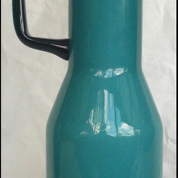 Tall Scandinavian / Italian ?????? cased glass jug / pitcher retro... - Art Glass