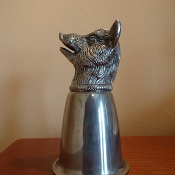 VINTAGE GUCCI STIRRUP CUP SILVER PLATED BOARS HEAD