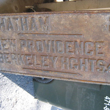 NJ CAST IRON ROAD SIGN, 18"X36"..HEAVY