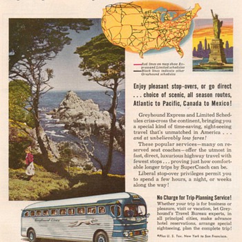 1951 - Greyhound Bus Lines Advertisements