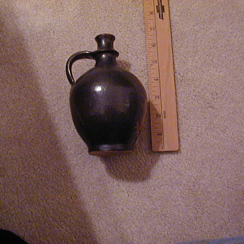 Small jug/vase with some weird, incised figures - Art Pottery