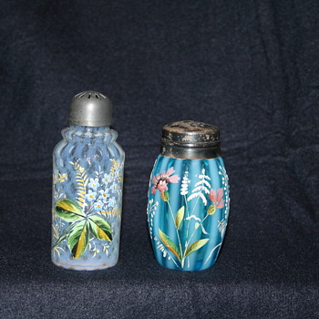 Victorian Art Glass shakers and condiment sets - Art Glass