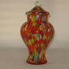 Czechoslovakia Glass lidded urn Ruckl Shimmy Decor 1930's  ....?