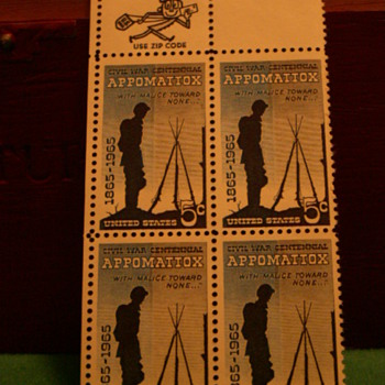 1965 Civil War Centennial Appomatiox 5¢ Stamps - Stamps