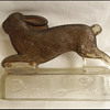 RUNNING RABBIT GLASS CANDY CONTAINER 