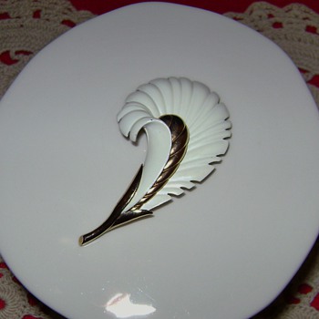 Monet Feather Plume Enamel Brooch - Costume Jewelry