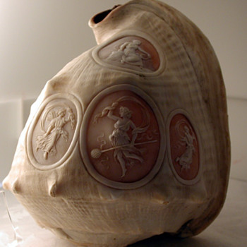 Fine carved cameo cabinet shell - Victorian Era