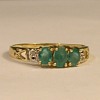 Old 14k Emerald "Trio" Ring--Late 1940's