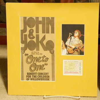 John Lennon-"One To One" ticket stub-1972 - Music