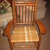 Rattan seated armchair