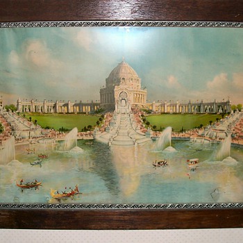 Festival Hall and the Grand Cascades Painting at the 1904 Worlds Fair - Advertising